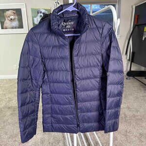 NEW!  Quince Lightweight Down Packable Puffer Jacket, Blue, Size XS
